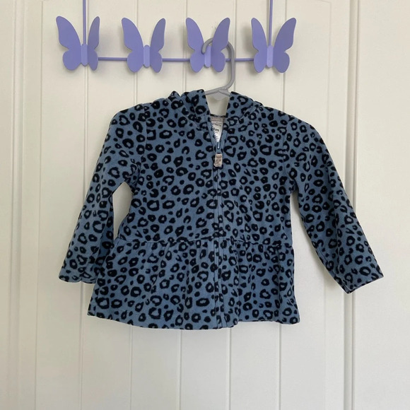EUC | Carter’s baby girl’s leopard print fleece zip jacket — 18‎ months - Picture 1 of 6
